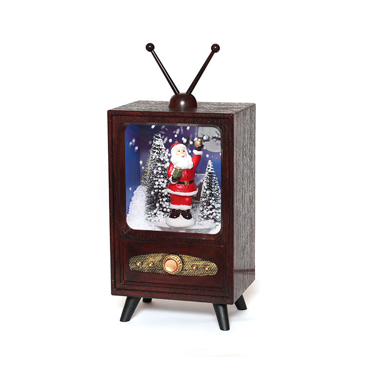 New Christmas decorations, mini retro TV sets, snowflakes, music, lighting, venue sets, props, cross-border exclusive supply Item Picture
