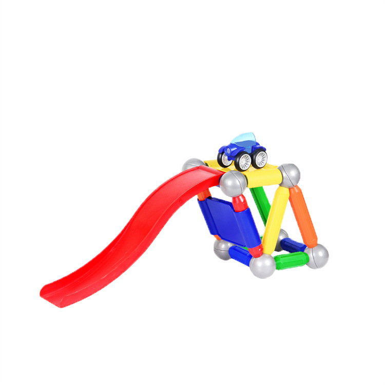 59pcs Bucket Pipe Magnetic Rod Toy set for Boys and girls, children's educational magnetic car building blocks Item Picture