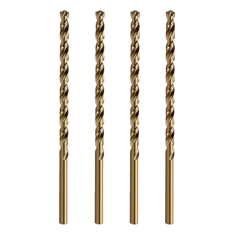 High-speed steel cobalt-containing extended twist drill, stainless steel drilling drill, hand electric drill tool, fully ground straight shank twist drill bit Item Picture