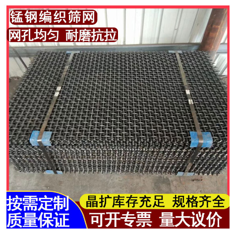 黑钢矿筛网折弯包边式筛砂石料震动黑钢筛网铁丝网编织锰钢筛网详情图2