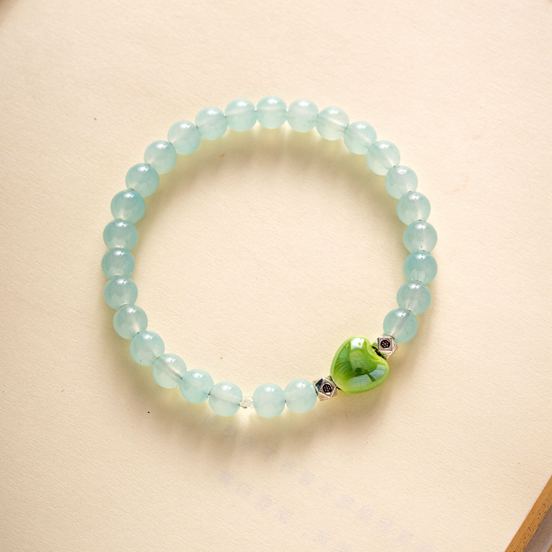 景德镇陶瓷手链全珠手串男女款仿水晶手链女爱心网红直播货源礼物