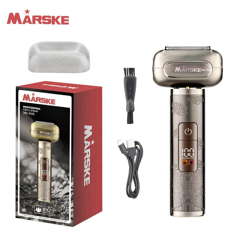 MARSKE MS-3413 cross border nueva máquina de afeitar de cuerpo completo lavado doméstico hombre barbeador eléctrico pantalla digital portátil recirculador Item Picture