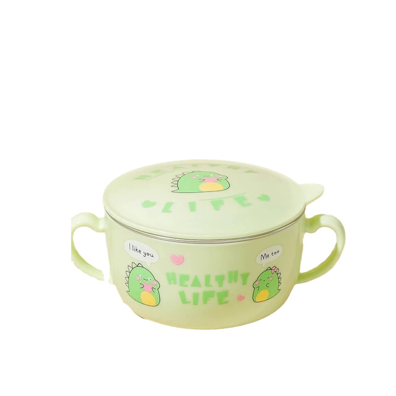 304 steel bowl, household children's and babies' rice bowl, 2024 new model, cute double-ear soup bowl for students, cross-border trade Item Picture