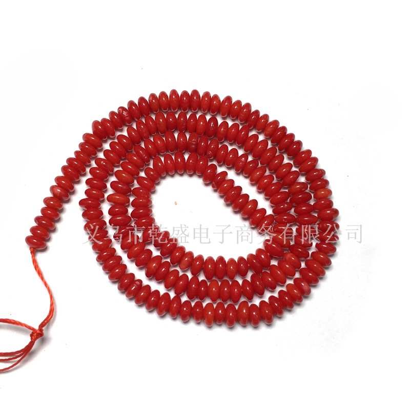 DIY jewelry accessories for optimizing coral red beaded semi-finished products, flat beads, loose beads and isolation beads bracelets Application Scenario