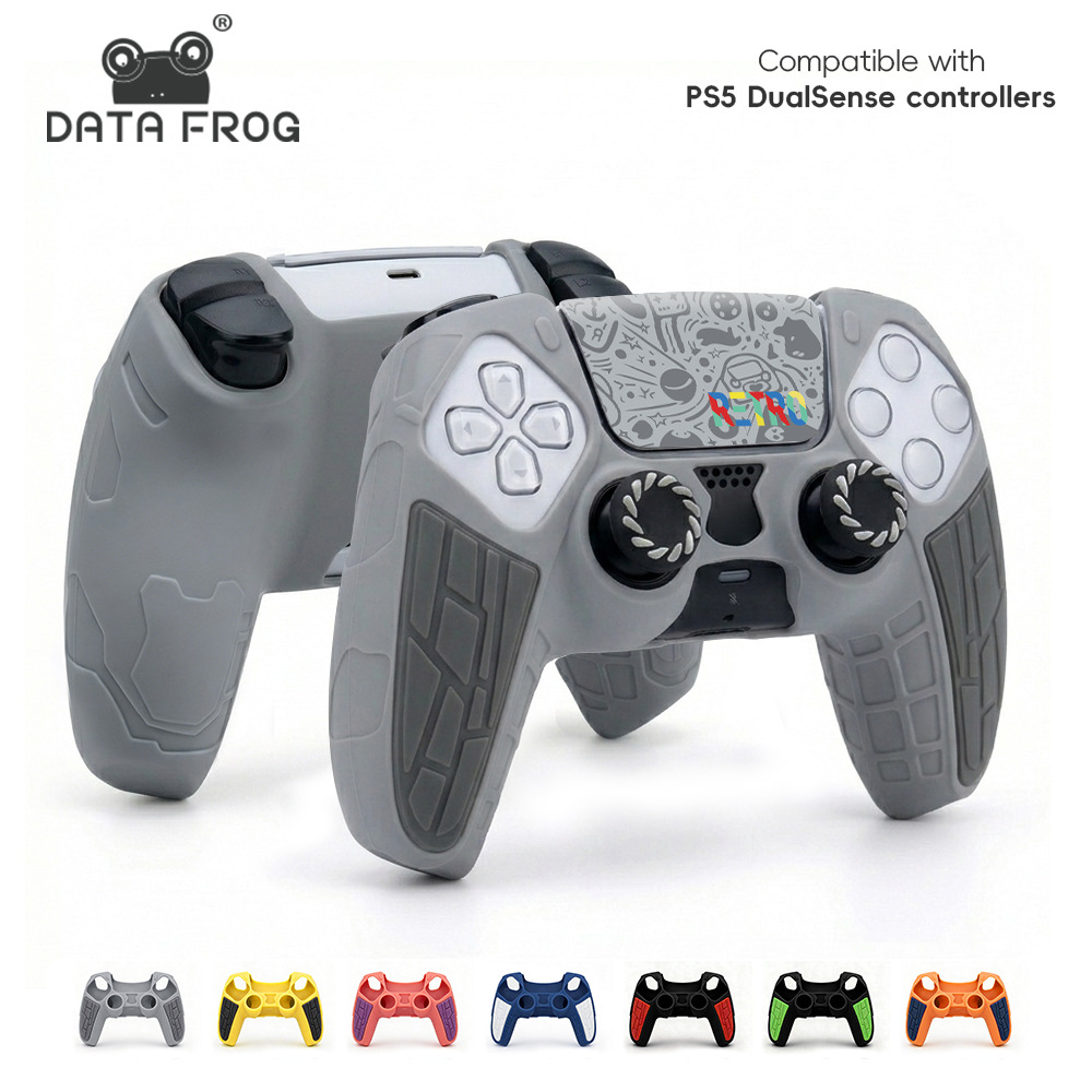 Adecuado para PS5 funda de textura gamepad protección de silicona funda antideslizante funda de silicona engrosada accesorios PS5 a prueba de polvo details Picture