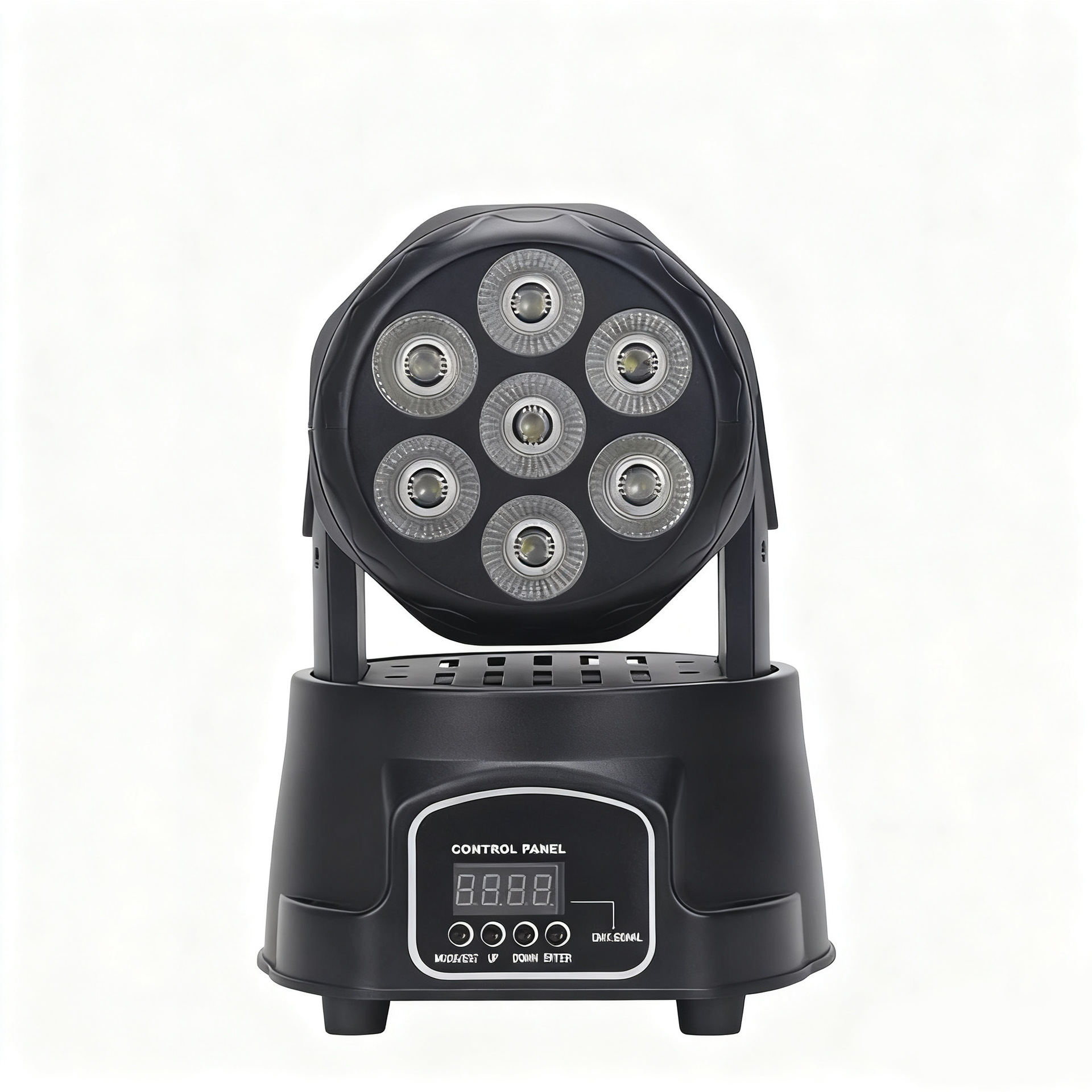 Direct sales from the manufacturer of the 2025 new 7-piece four-in-one full-color moving head light, paddle light, bar, large music, dining bar, ktv and nightclub beam light, remote-controlled rotating seven-color dyed light and dance table lamp Item Picture
