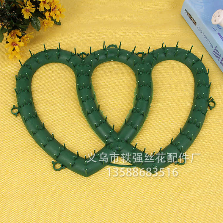 双心花架心型架子塑料架子婚庆花婚车用架子仿真花架假花制作材料