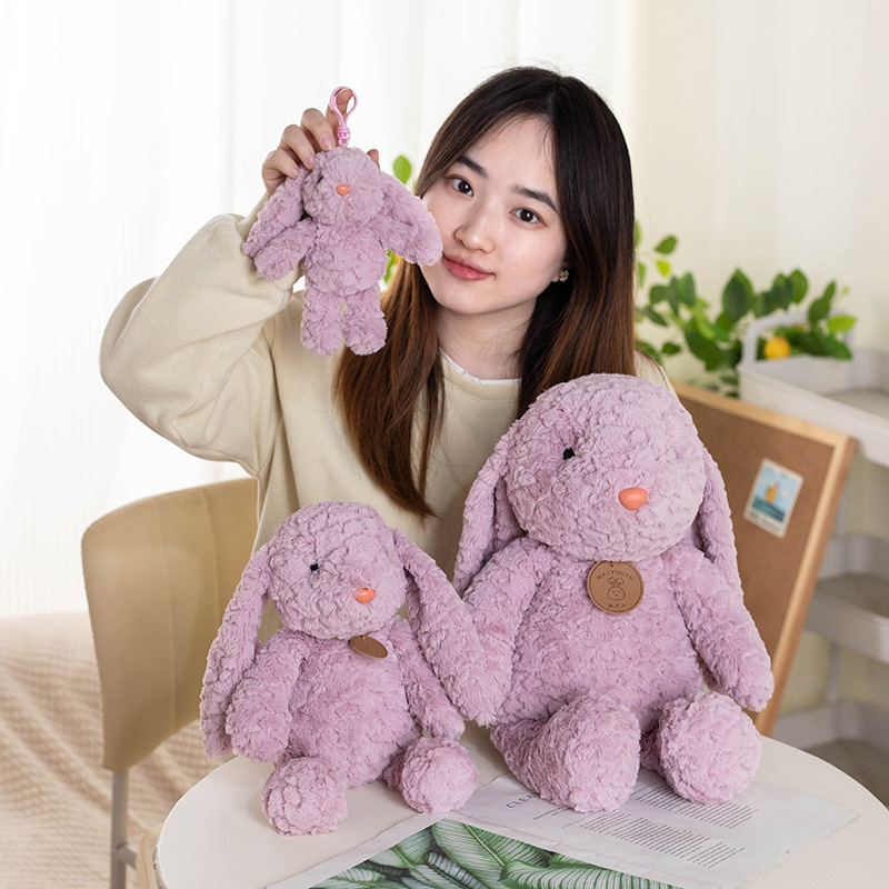 Cute long-haired plush keychain pendant with drooping ears, Bonnie rabbit doll doll jellycat rabbit plush toy Specification image