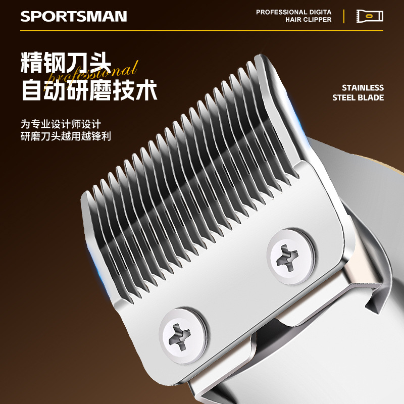 SPORTSMAN SM-738 Hair Clipper Set - LCD Digital display Electric Hair Clipper for Men - Oil Head Engraving Electric Clipper Hair Clipper set Specification image