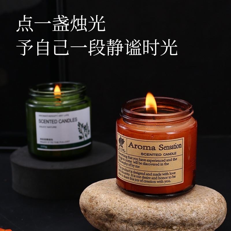 100g cross-border glass bottle scented candles, home fragrance, bedroom ornaments, deodorizing, eliminating odors, freshening the air