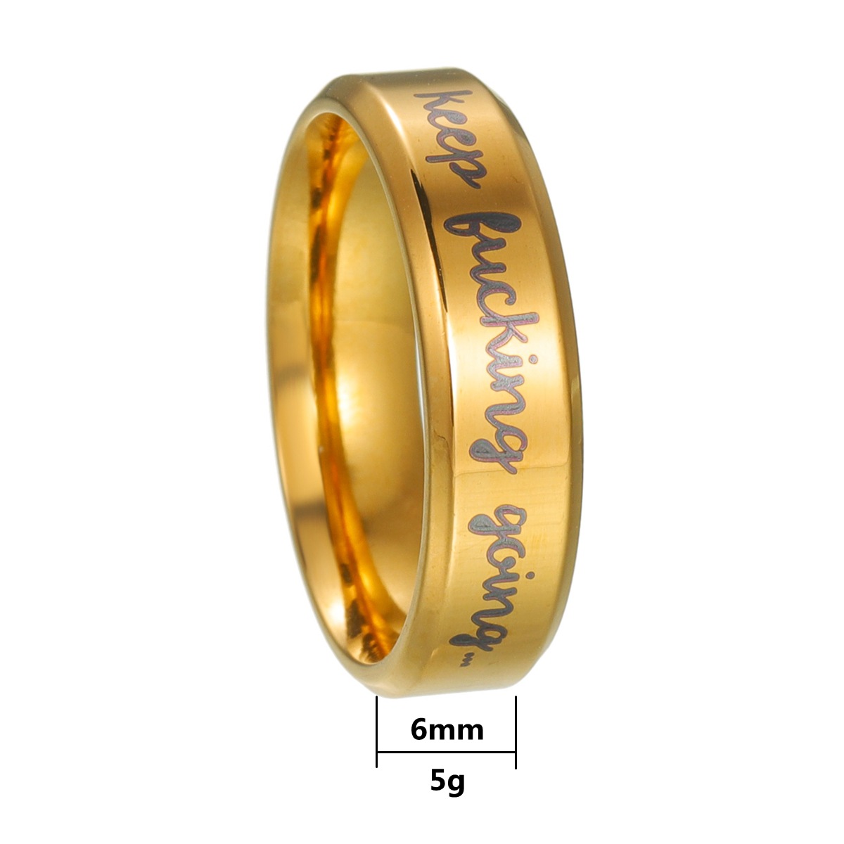Wholesale of Amazon's best-selling accessories - simple and fashionable European and American laser-engraved men's titanium steel rings Item Picture