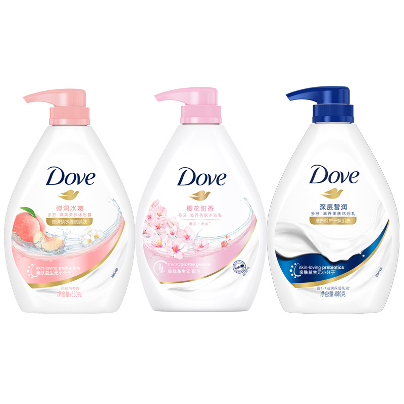 Dove 680g Body Wash nourishes, beautifies, moisturizes, locks in moisture, beautifies the skin and leaves a lasting fragrance Item Picture