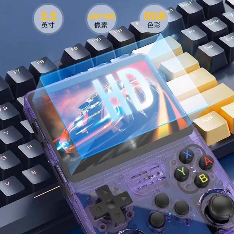 The new R36S game console is a high-definition 3D handheld game console with dual joysticks and a GBA arcade emulator for KOF Cross-border Specification image