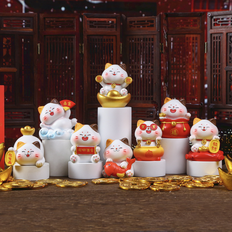 招财猫/醒狮/太阳能招财猫/塑料儿童水杯/招手摆件兔子产品图