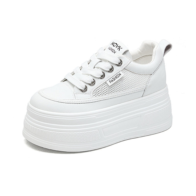 The thick-soled, insole, breathable white sneakers are a perfect match for women and are a new sporty casual shoe for Spring and summer 2025 Item Picture
