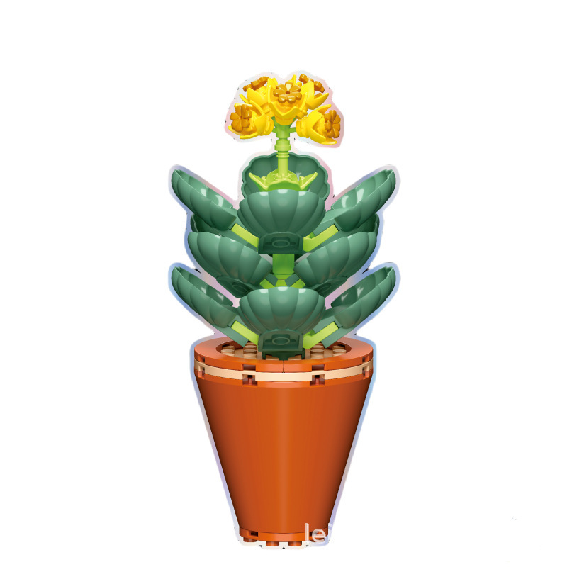 "Drill Horse 119 Building Block Flower potted plant building block Assembly, building block Girls' toy ornaments, children's wholesale and gift giving. Item Picture