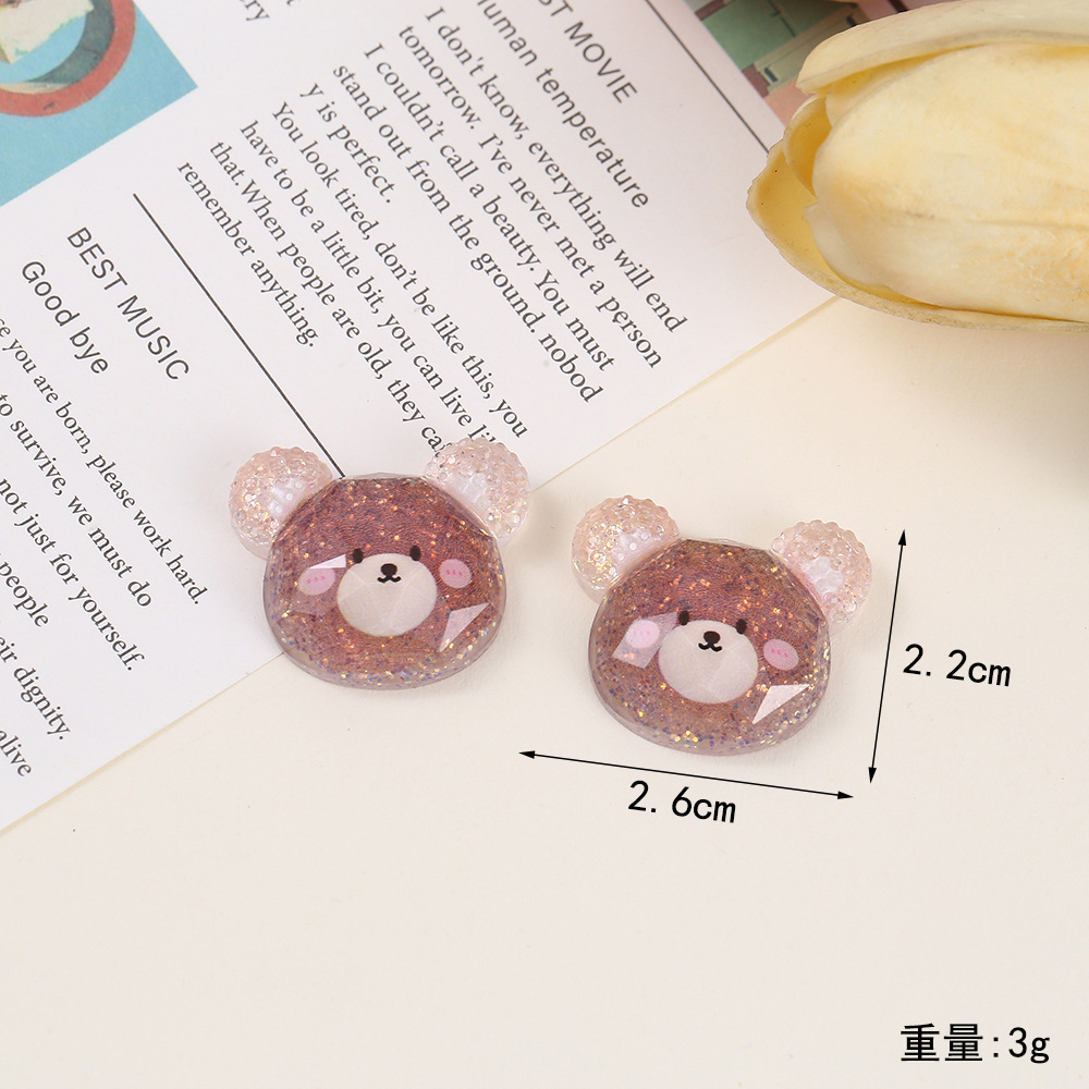 Glitter bow, little rabbit, epoxy resin AB glue accessories, diy cream glue jewelry accessories, children's hair tie, patch decorative materials, jewelry accessories, handmade Application Scenario