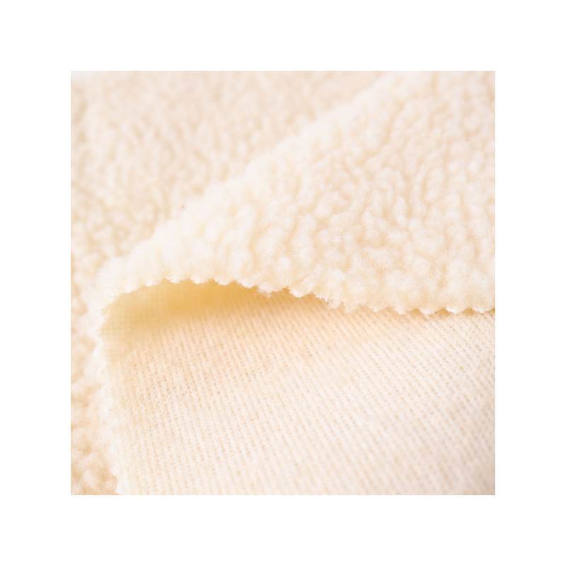 Genuine lambskin jacquard lambskin plain color, large and small particle fleece, autumn and winter warm coat plush fabric Item Picture