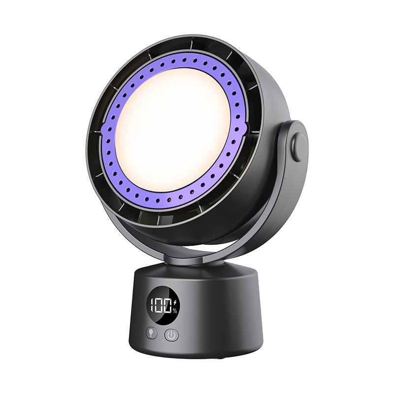 Silent usb small fan turbine powerful desktop hanging digital display electric fan, desktop stepless adjustment fan M141 Item Picture