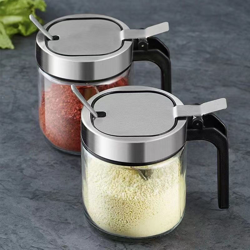 高端厨房调料盒盐罐调料罐子玻璃调料瓶家用调味罐收纳盒组合套装