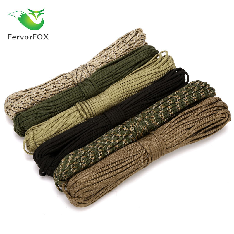7-core 4mm parachute rope, outdoor multi-functional mountaineering paratrooper traction rope, escape and rescue equipment, safety rope, 31-meter parachute rope Item Picture