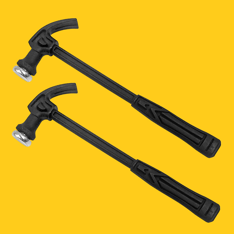 Plastic handle mini ram's horn hammer, black hammer, small hammer, hardware tools, small scratch-free nails, household mini iron hammer