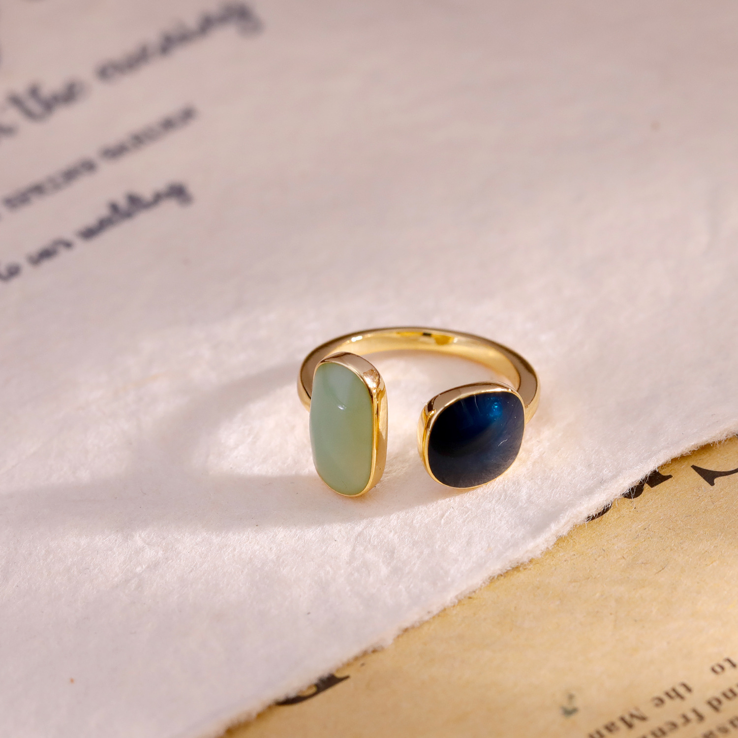Elegante azul goteo de aceite de apertura anillo versión coreana simple anillo de anillo de las mujeres versátil moda anillo de viento frío frío red mano adorno Specification image