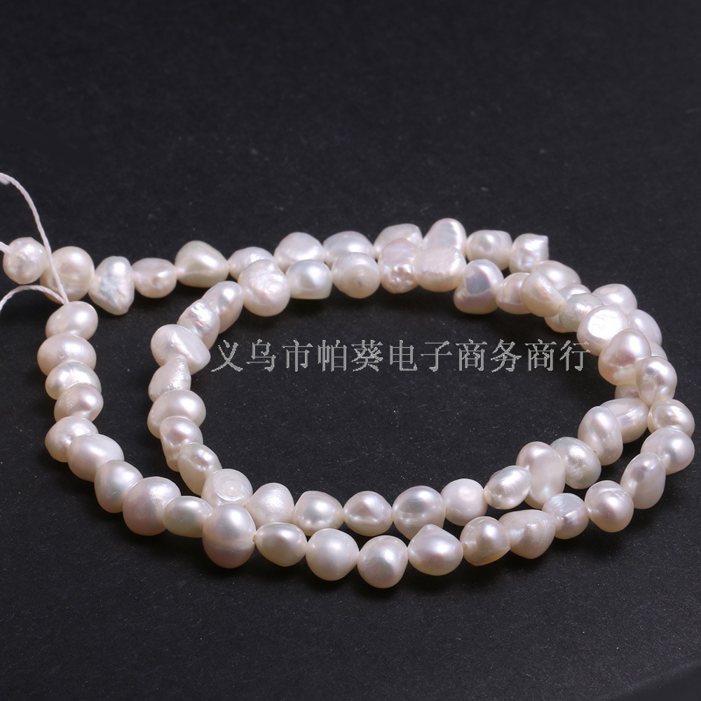 Wholesale of DIY jewelry accessories for Baroque irregular-shaped pearls 4-10mm, natural freshwater pearls with horizontal holes and smooth surfaces on both sides details Picture