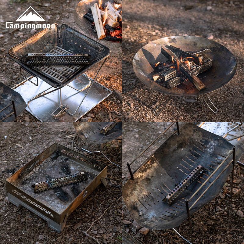 Koman A4-CL large, medium and small stainless steel firewood camping honeycomb hollowed-out combustion-supporting magic tool burns completely without smoke Specification image