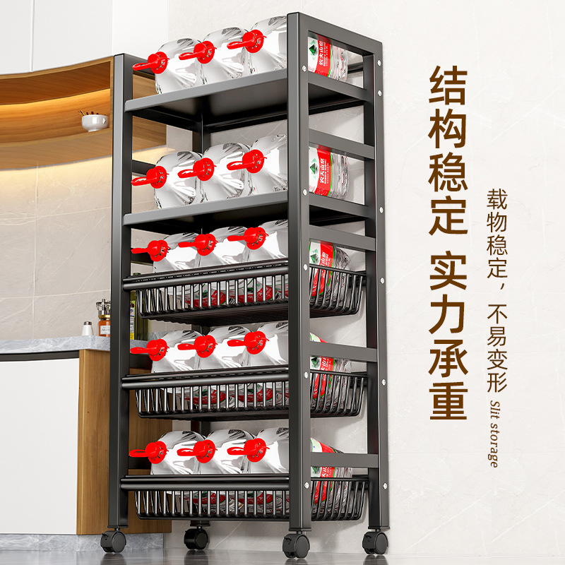 厨房置物架用具收纳菜篮子多功能家用零食储物架微波炉置物收纳架详情图4