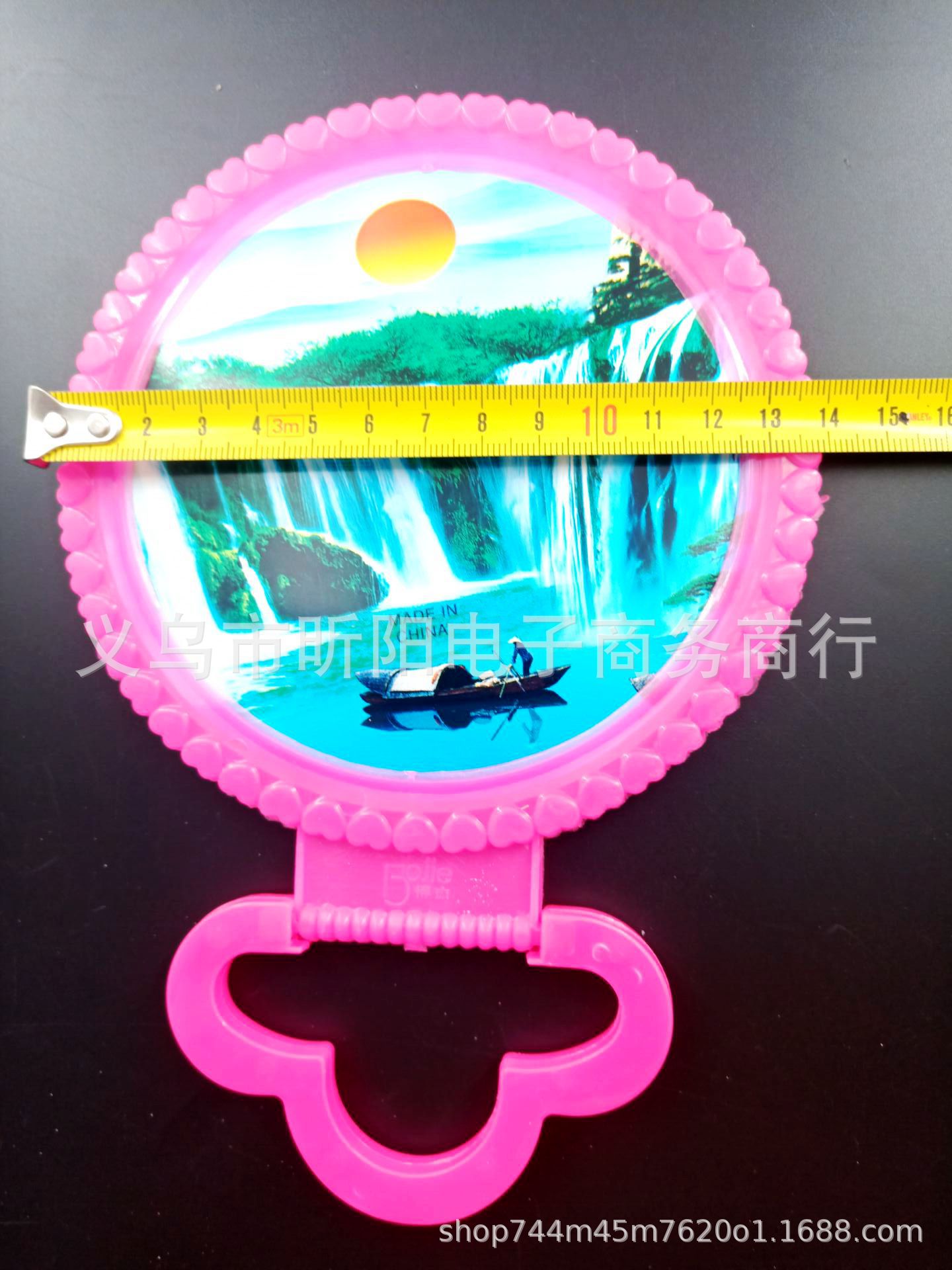 Old-fashioned plastic round mirror 191 round dressing mirror countertop round mirror wall-mounted table mirror foldable portable hanging mirror Specification image