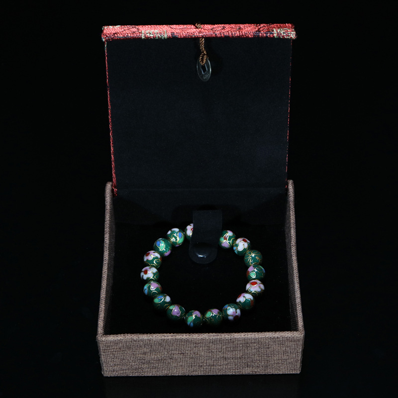 Beijing Cloisonne classical ethnic style jewelry, traditional copper base cloisonne enamel polished round bead bracelet Application Scenario