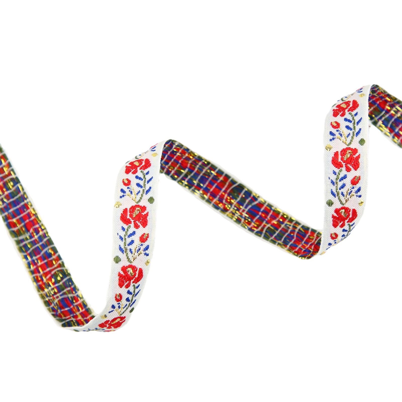 现货民族风提花织带diy蝴蝶结刺绣织带国风发饰发夹服饰包边带白底实物图