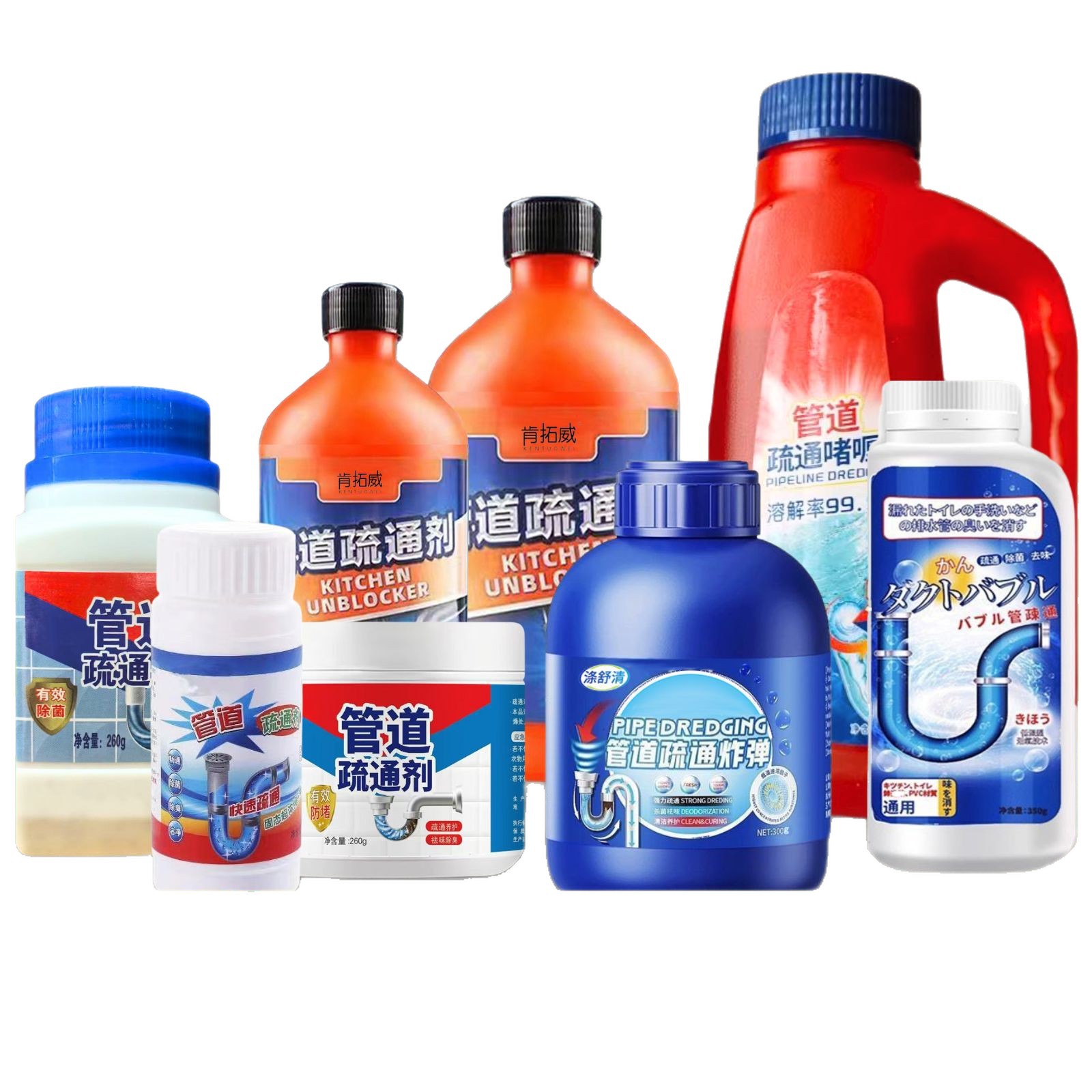 Wholesale agency of pipe unblocking agent, sewer pipe unblocking, Rongtong kitchen floor drain unblocking, deodorizing agent, toilet cleaner Item Picture