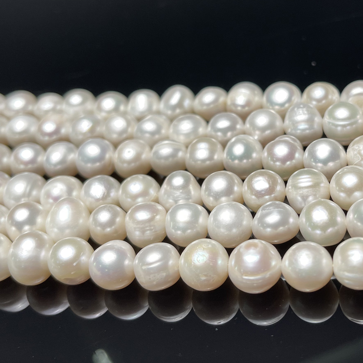 Natural freshwater pearl loose beads 10-11mm potato-shaped straight hole beaded necklace DIY jewelry accessories batch Specification image