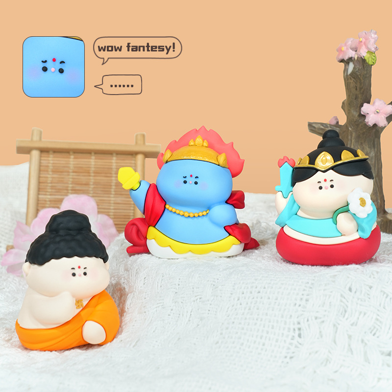 结缘小菩萨摆件可爱佛系小摆件卡通寺庙文创礼物树脂摆件防摔玩具产品图