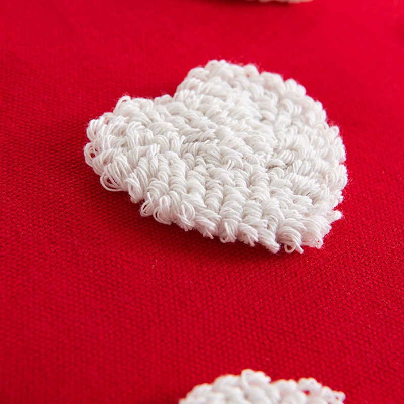 情人节爱心可爱簇绒流苏抱枕现代简约办公室腰靠家居沙发床头靠垫细节图