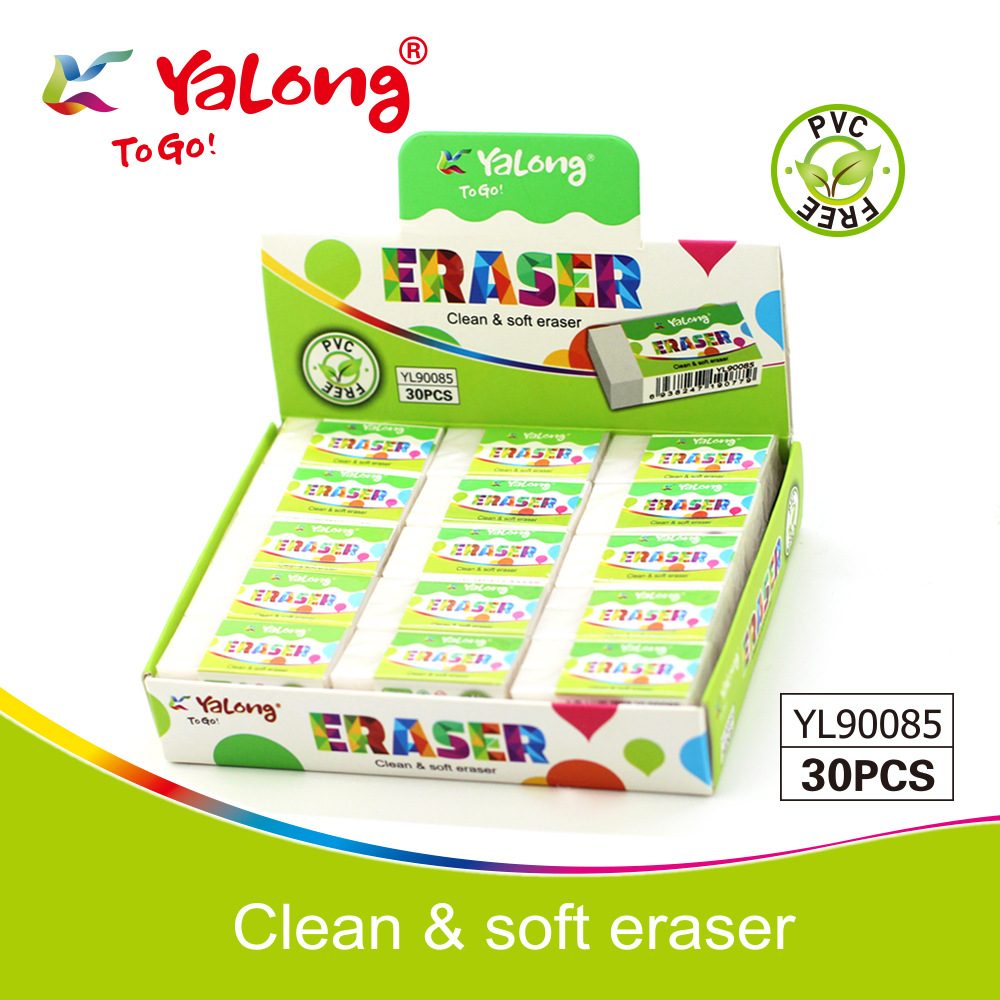 YALONG high-quality erasers, school stationery, cute white soft PVC erasers Item Picture