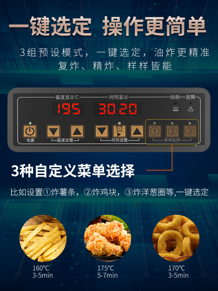 22L stainless steel pressure fried chicken stove, countertop electric fryer, single-cylinder high-pressure fryer Specification image