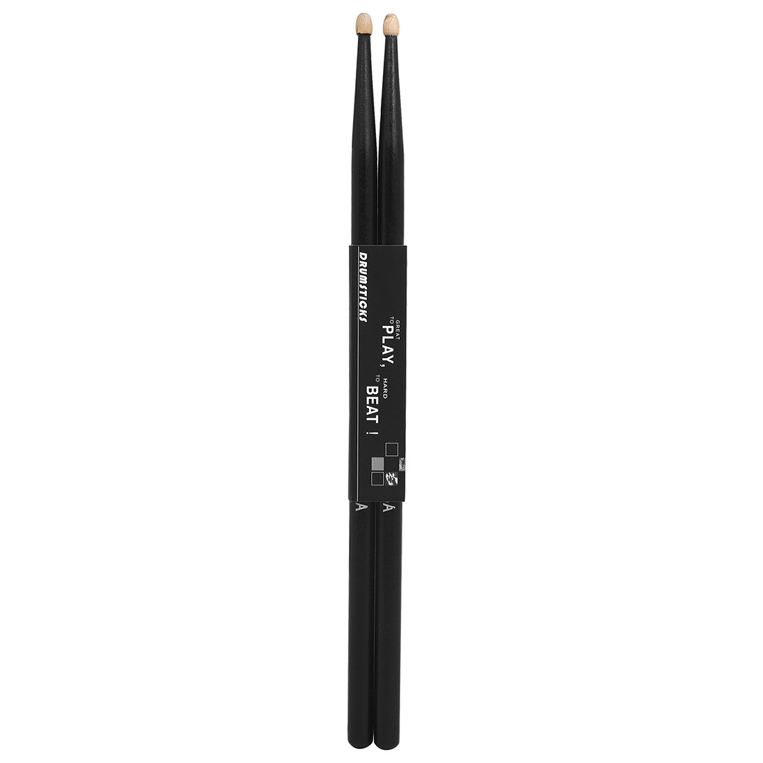 12 pairs of black drumsticks, 5A drum kit, maple drumsticks for beginners, snare drum, solid wood drumsticks for practice, and crossing of drumsticks Item Picture
