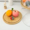 Covered bamboo and wood plate with transparent cover, dessert and fruit tasting box, Western pastry, bread and pastry tasting plate, cake tray Application Scenario