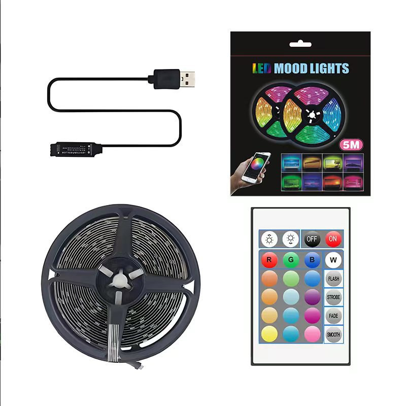 led5V5050RGB light strip set, seven-color variable light USB Bluetooth smart background wall, computer desk decoration atmosphere Item Picture