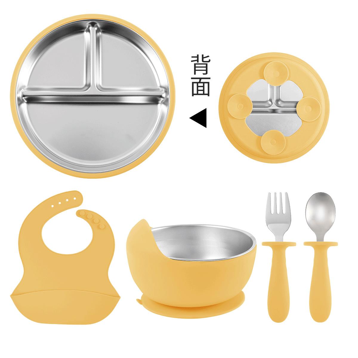 Amazon's best-selling 304 stainless steel plate set, silicone suction cups, anti-slip and heat-insulating children's complementary food feeding tableware Application Scenario