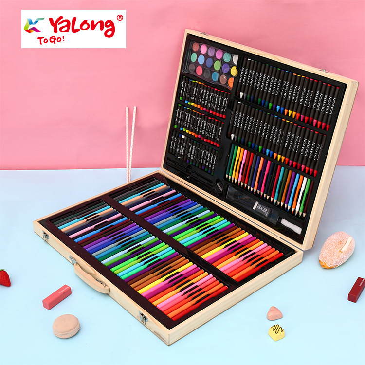 258-piece wooden box painting set, a children's painting office and school art set Specification image
