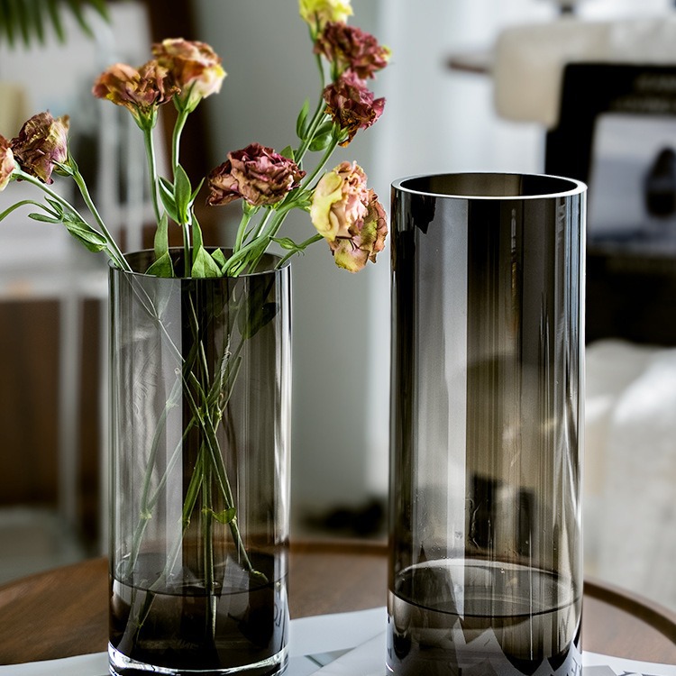 Factory direct sales of glass vases, modern and simple home decorations, vases for living rooms, bedrooms, hotels and model rooms Specification image