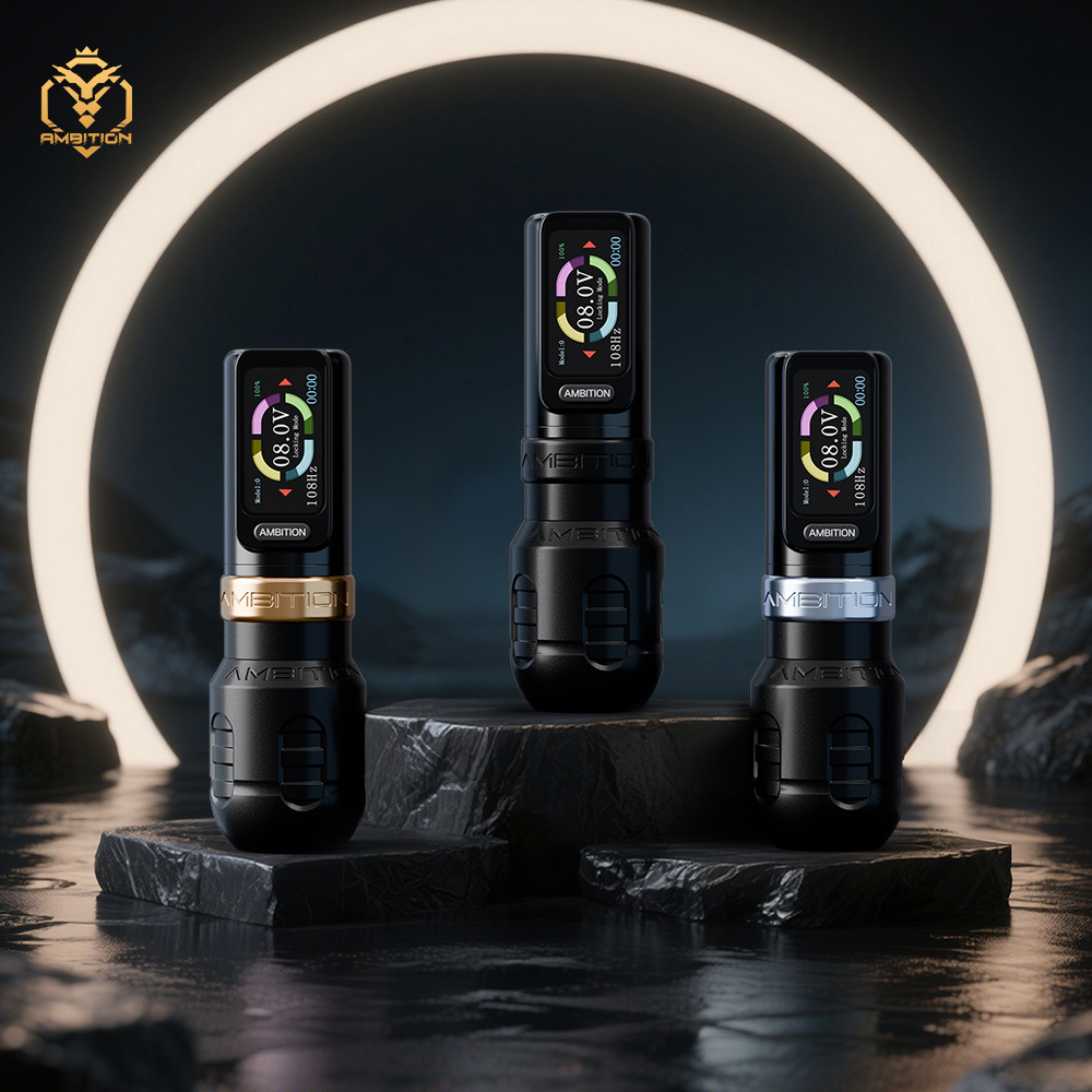 shanilak lightning brushless barra recta manija grande pantalla a color batería pluma tatuaje tatuaje todo en uno máquina de tatuaje equipo