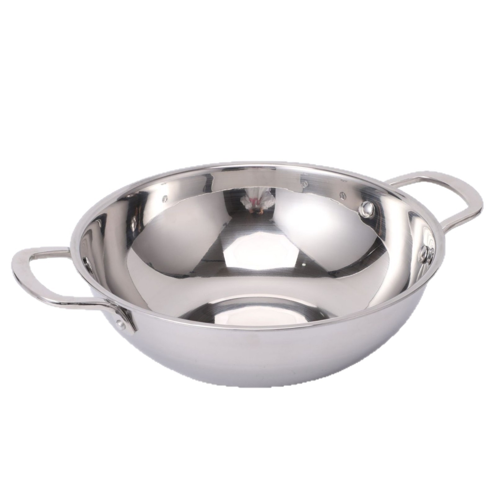 Olla de acero de tres capas olla con horno de alcohol comercial olla pequeña olla doméstica olla de bebé con tapa fondo especial de regalo para ambas orejas Item Picture