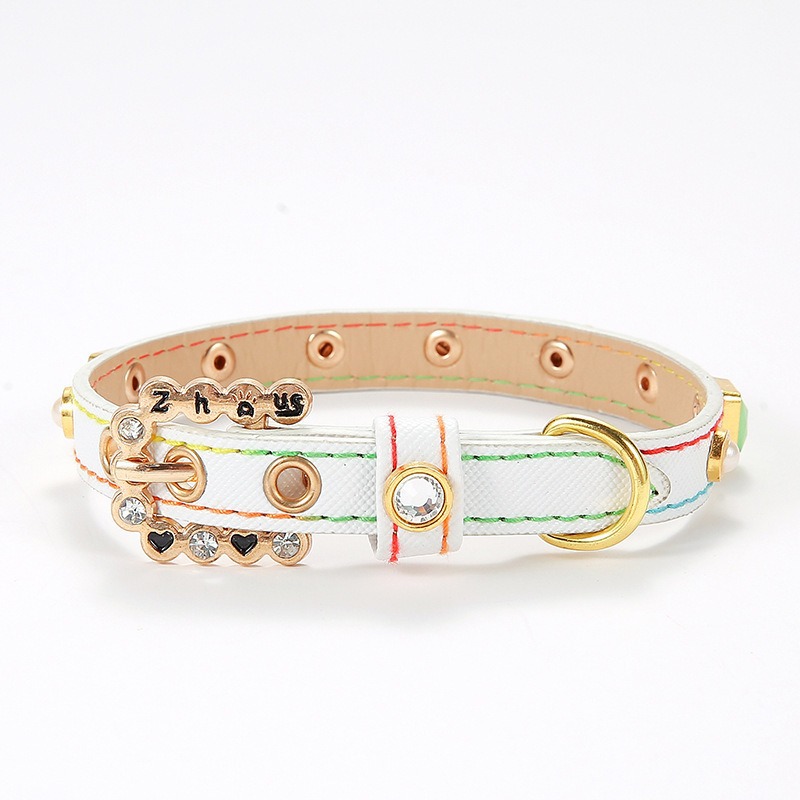 New pet collars with square studs for cats and dogs, small cat and dog collars, and dog PU collars Specification image