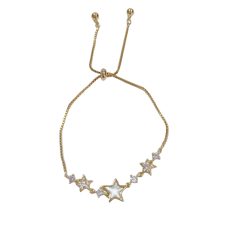 Nicho de moda diseño sentido micro circonitas madre de cinco puntas pulsera temperamento luz extravagancia versátil superflash accesorios de mano al por mayor Item Picture