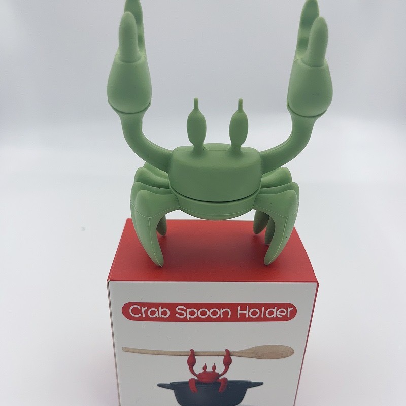 红色螃蟹餐具跨境热卖硅胶勺托耐热支架防滑勺架炉灶蒸汽释放器细节图